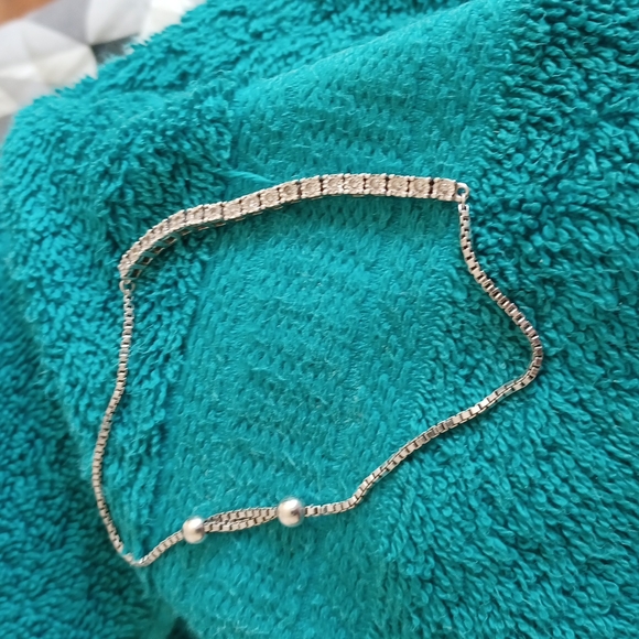 Sterling silver platinum 70 point diamond 💎 bracelet fits from 71/2 to 9 inch - Picture 4 of 4